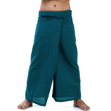 Turquoise Natural Cotton Thai Fisherman Pants FOC3M